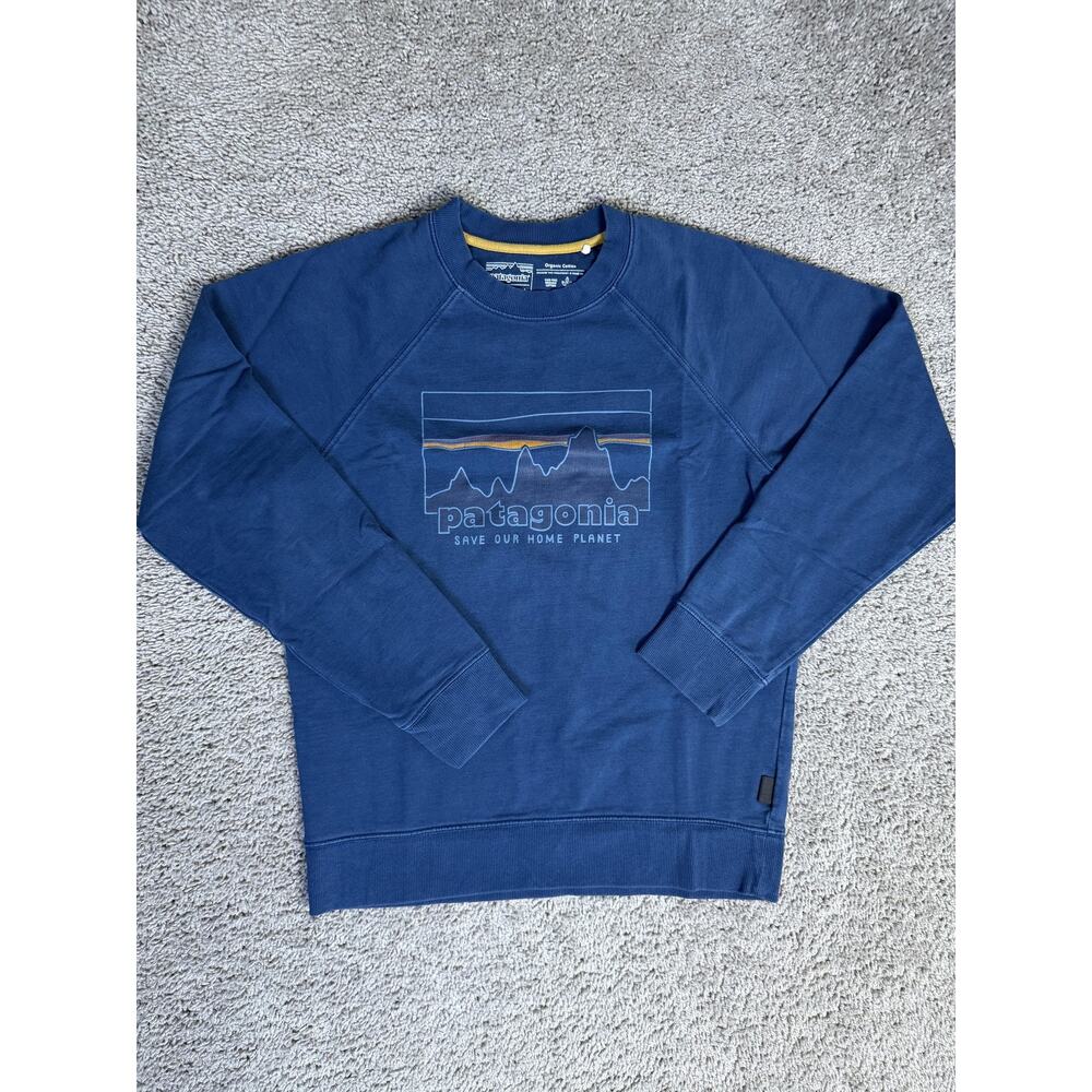 Patagonia Sweatshirt Men Small '73 Skyline Organic Cotton Save Out Home Planet
